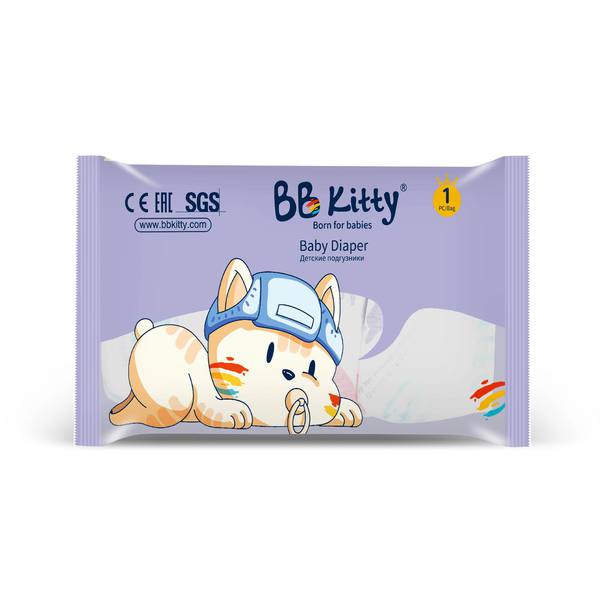 Подгузники BB Kitty BKD-S1 4-8 кг, размер S, 1 шт.